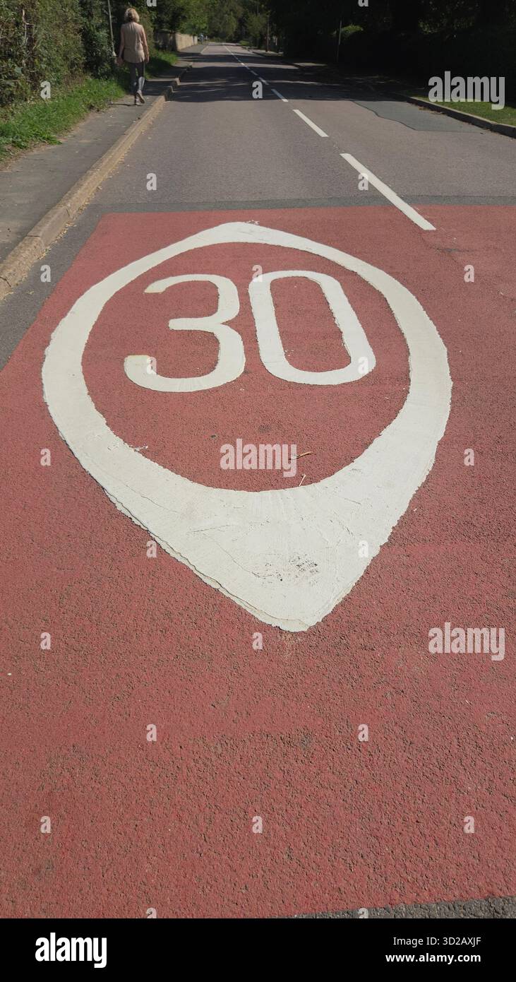 Zona 30 MPH Foto Stock