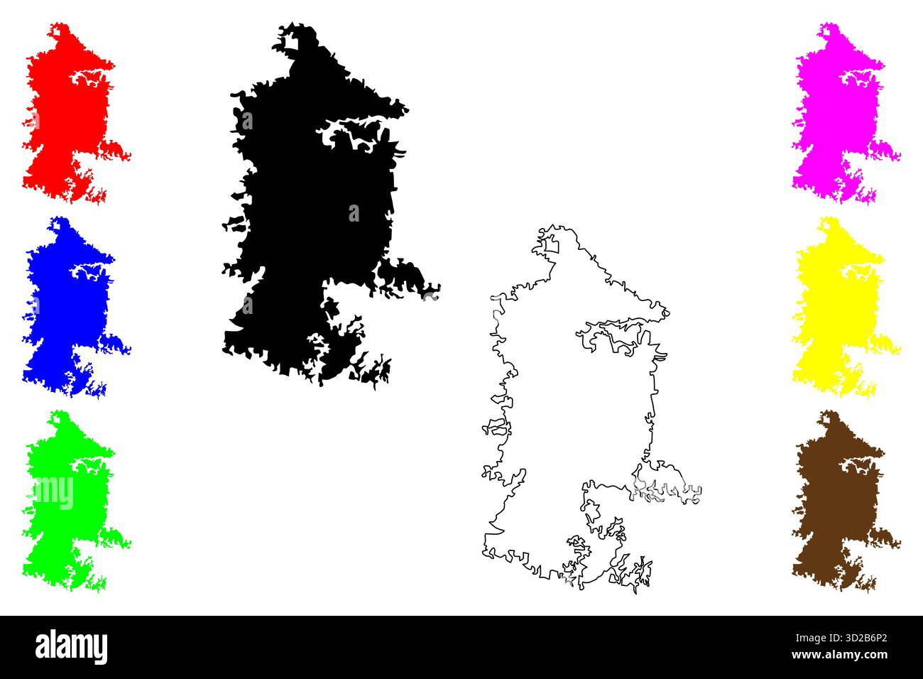 Città di Enugu (Repubblica Federale della Nigeria, Stato di Enugu) illustrazione vettoriale della mappa, schizzo di scarabeo mappa di Enugwu Illustrazione Vettoriale