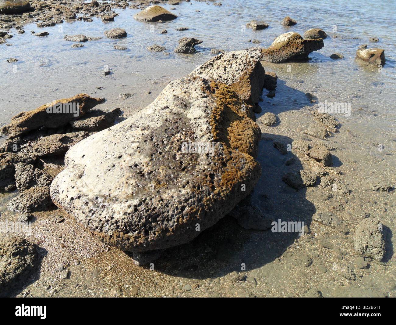 Pietre di corallo sulla spiaggia di mare a Saint Martin's Island - Tesoro naturale dell'unico paradiso corallino del Bangladesh Foto Stock