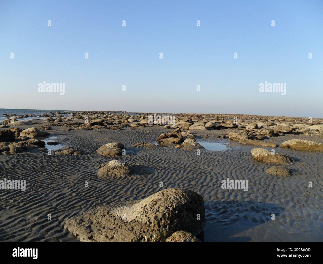 Pietre di corallo sulla spiaggia di mare a Saint Martin's Island - Tesoro naturale dell'unico paradiso corallino del Bangladesh Foto Stock