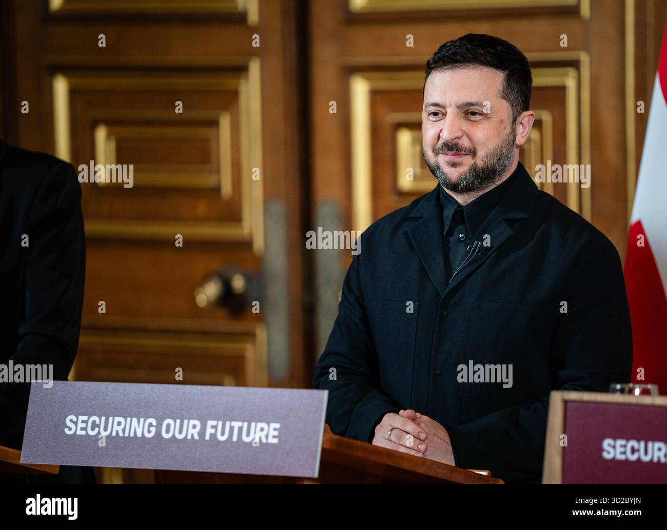 Londra, Regno Unito, 24 ottobre 2025. Il presidente ucraino Volodymyr Zelenskyy durante una conferenza stampa dopo un incontro con la Coalizione dei volenterosi sulla situazione in Ucraina. Bart Maat/Alamy Live News netherlands Out - belgio Out Foto Stock