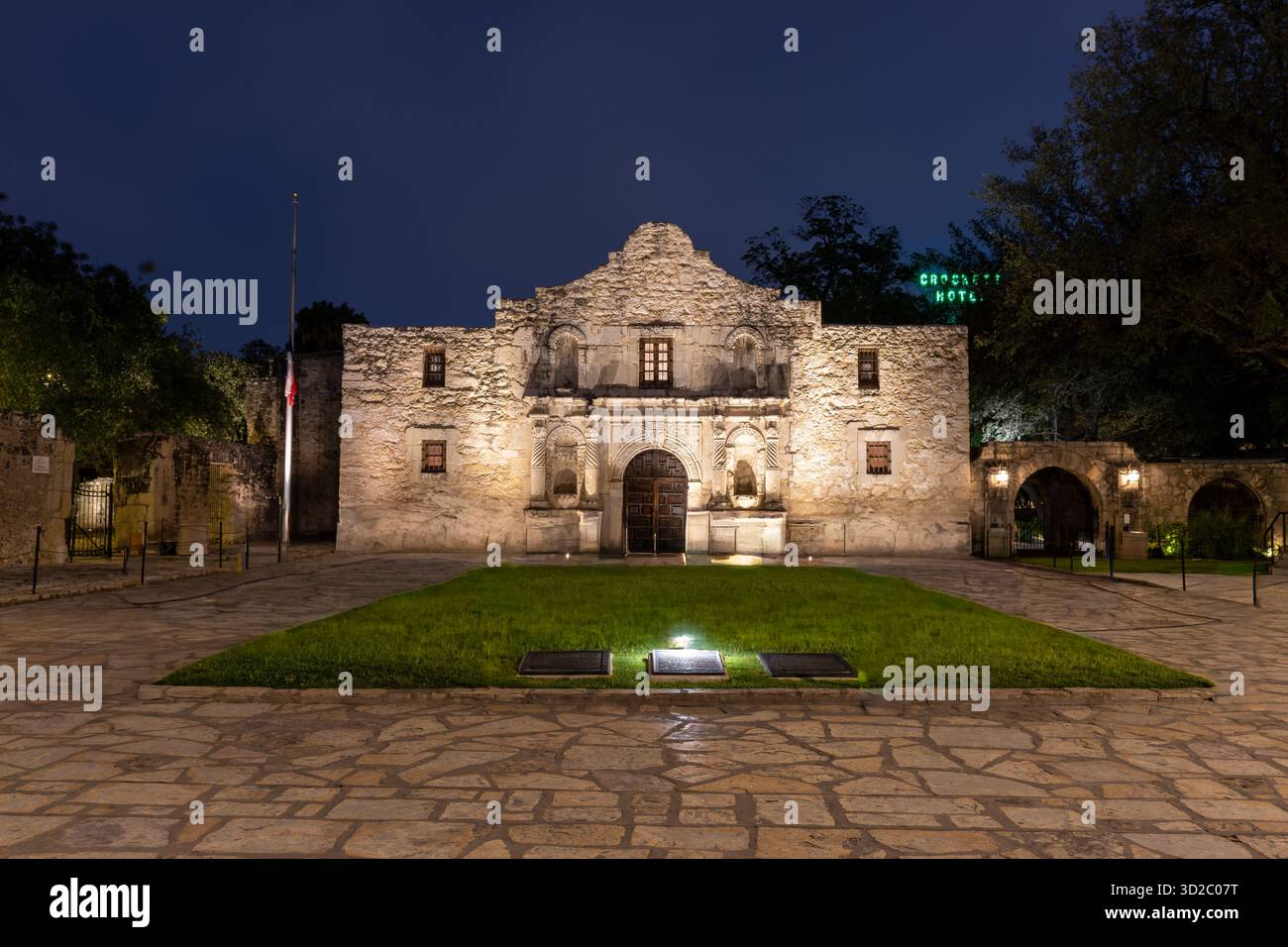Alba all'Alamo di San Antonio, Texas, Stati Uniti Foto Stock