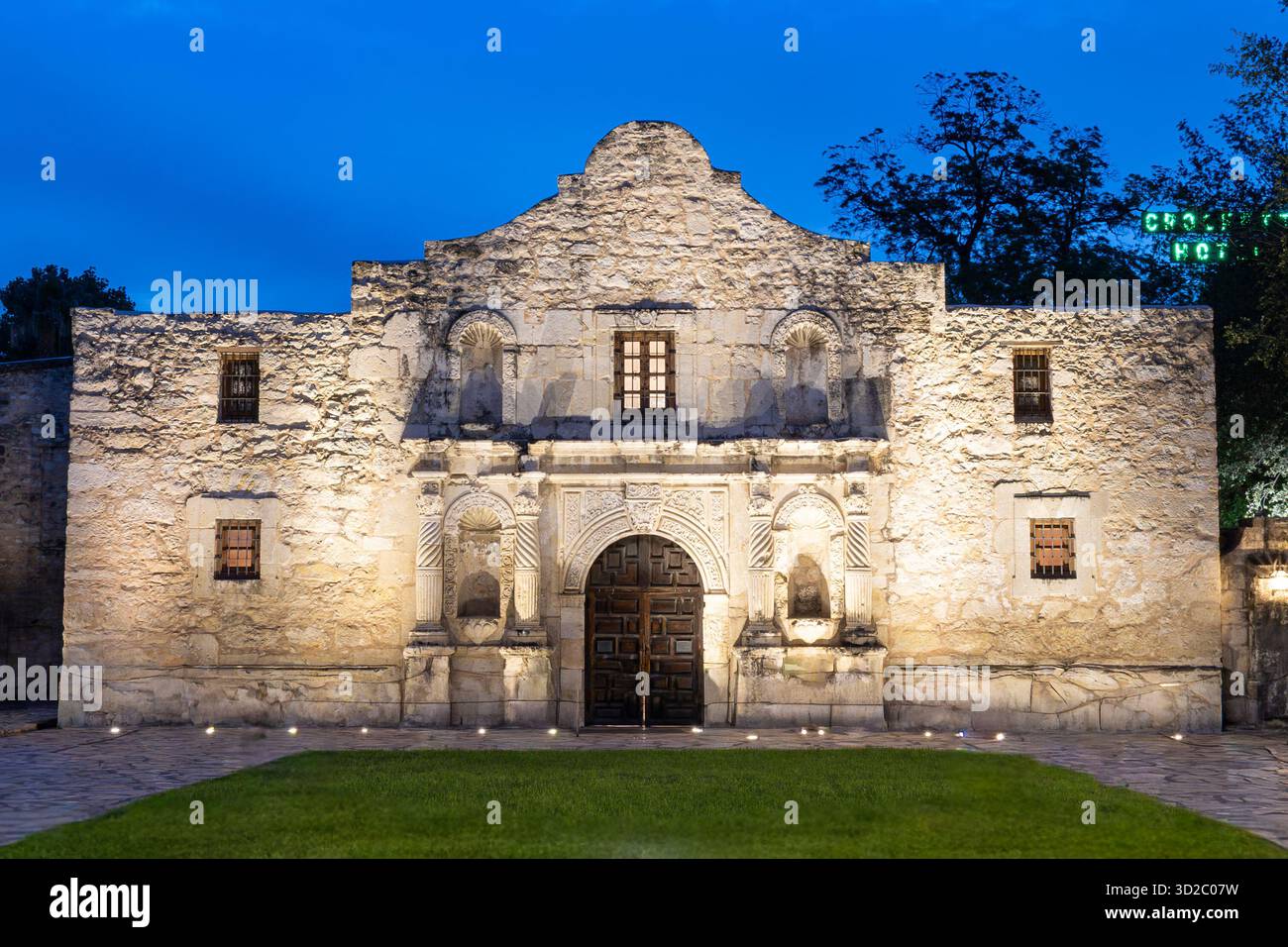 Alba all'Alamo di San Antonio, Texas, Stati Uniti Foto Stock
