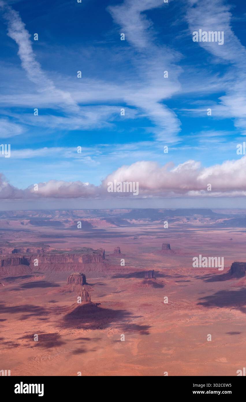 I Mittens dall'alto, Monument Valley, Arizona Foto Stock