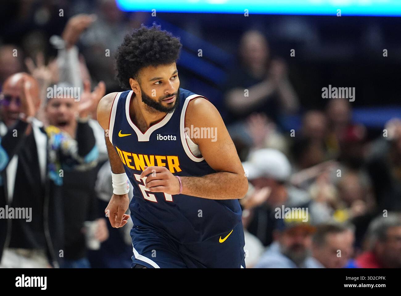 Denver Nuggets guard Jamal Murray (27) in the second half of an NBA basketball game Wednesday, Oct. 29, 2025, in Denver. (AP Photo/David Zalubowski) Foto Stock