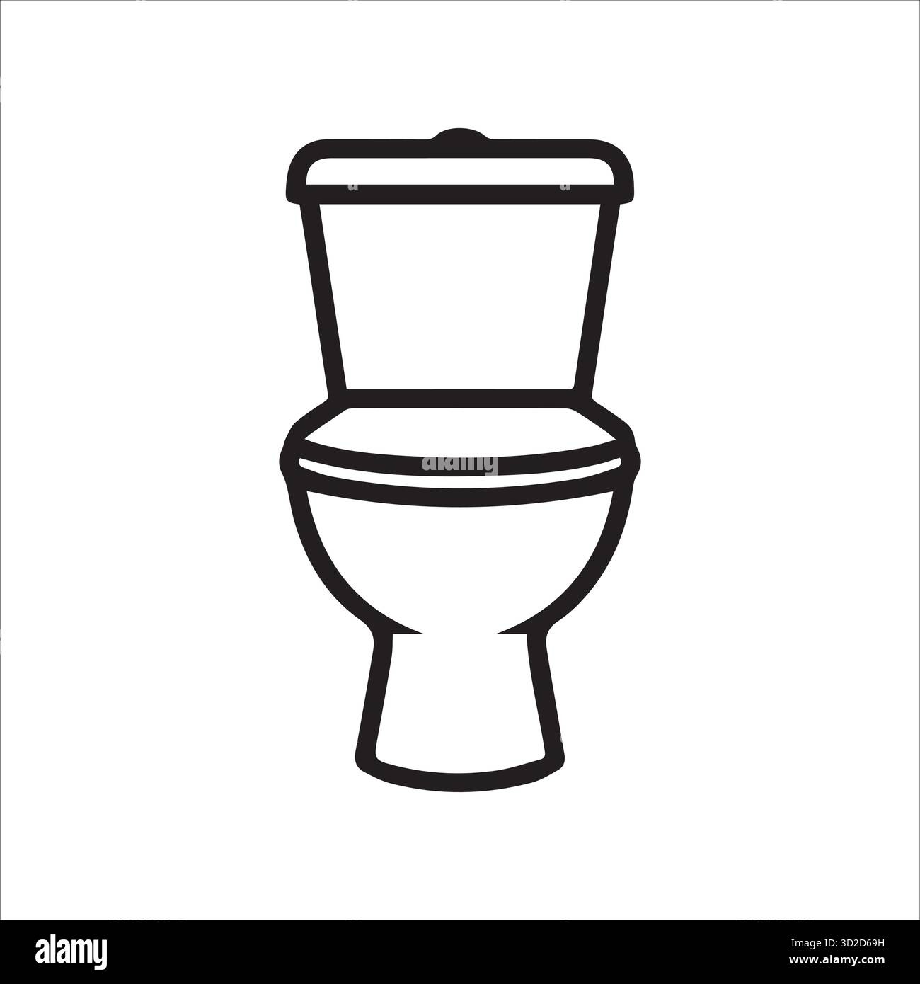 Icona della toilette semplice per i simboli bagno, tubazioni o sanitari Illustrazione Vettoriale