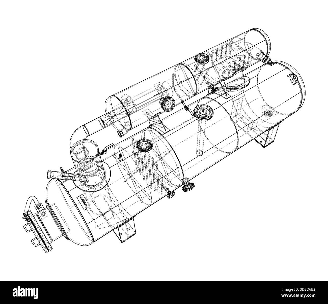 Progetto serbatoio industriale. Vettore Illustrazione Vettoriale