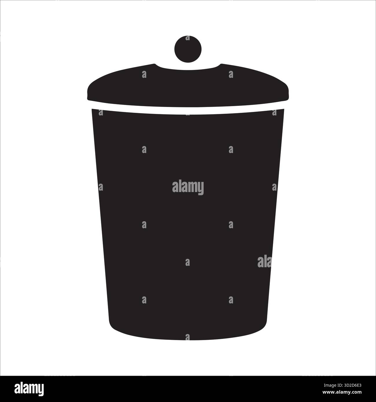 Cestino semplice con coperchio per lo smaltimento dei rifiuti della cucina e dell'ufficio Illustrazione Vettoriale