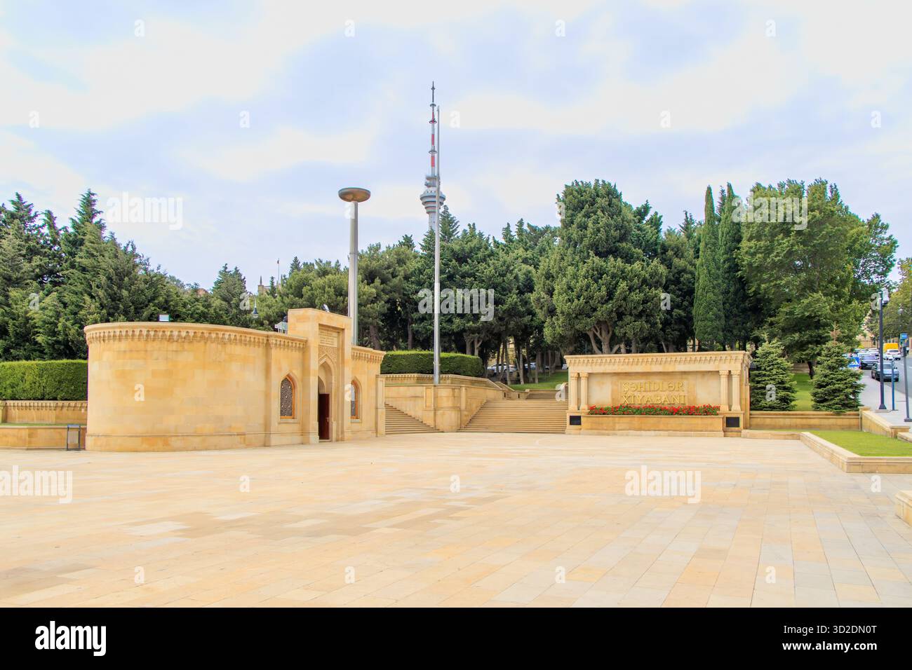 Baku, Azerbaigian. Veduta del vicolo dei Martiri, del cimitero e del memoriale per coloro che furono uccisi dai sovietici nel gennaio Nero e della guerra del Nagorno-Karabakh. Foto Stock