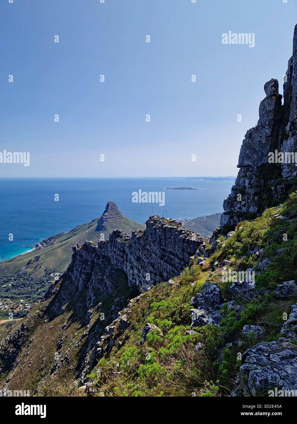 Avventurosa escursione in India Venster a Table Mountain, città del Capo, Sud Africa. - Immagine stock catturata con smartphone