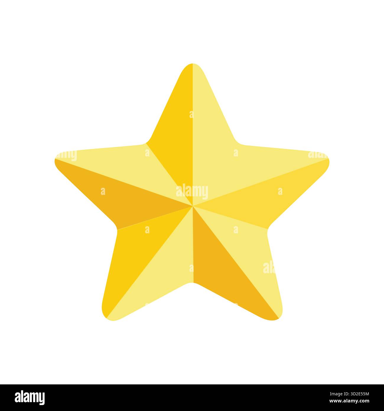 Una stella dorata a cinque punte con sfumature alternate che simboleggiano l'allegria natalizia e lo spirito natalizio. Ideale per le feste e gli arredi stagionali. Illustrazione Vettoriale