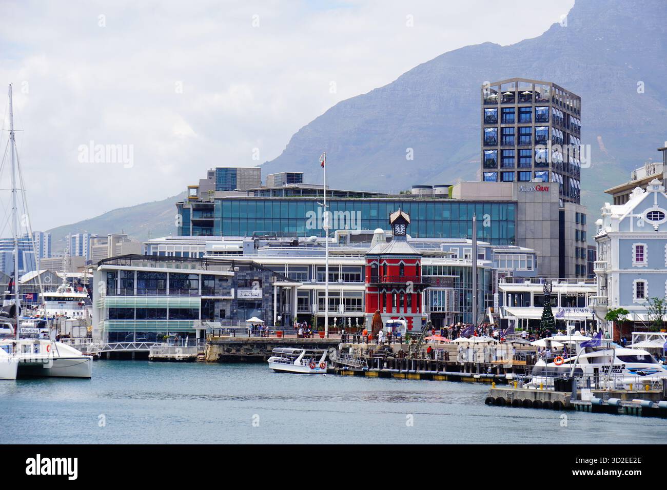 Terminal dei traghetti di Robben Island, dintorni, città del Capo, Sud Africa Foto Stock