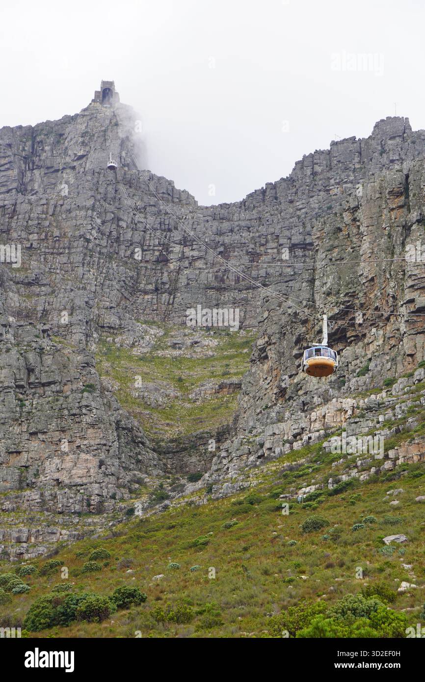 Table Mountain Aerial Cableway, Mountain Ridge, città del Capo, Sud Africa Foto Stock