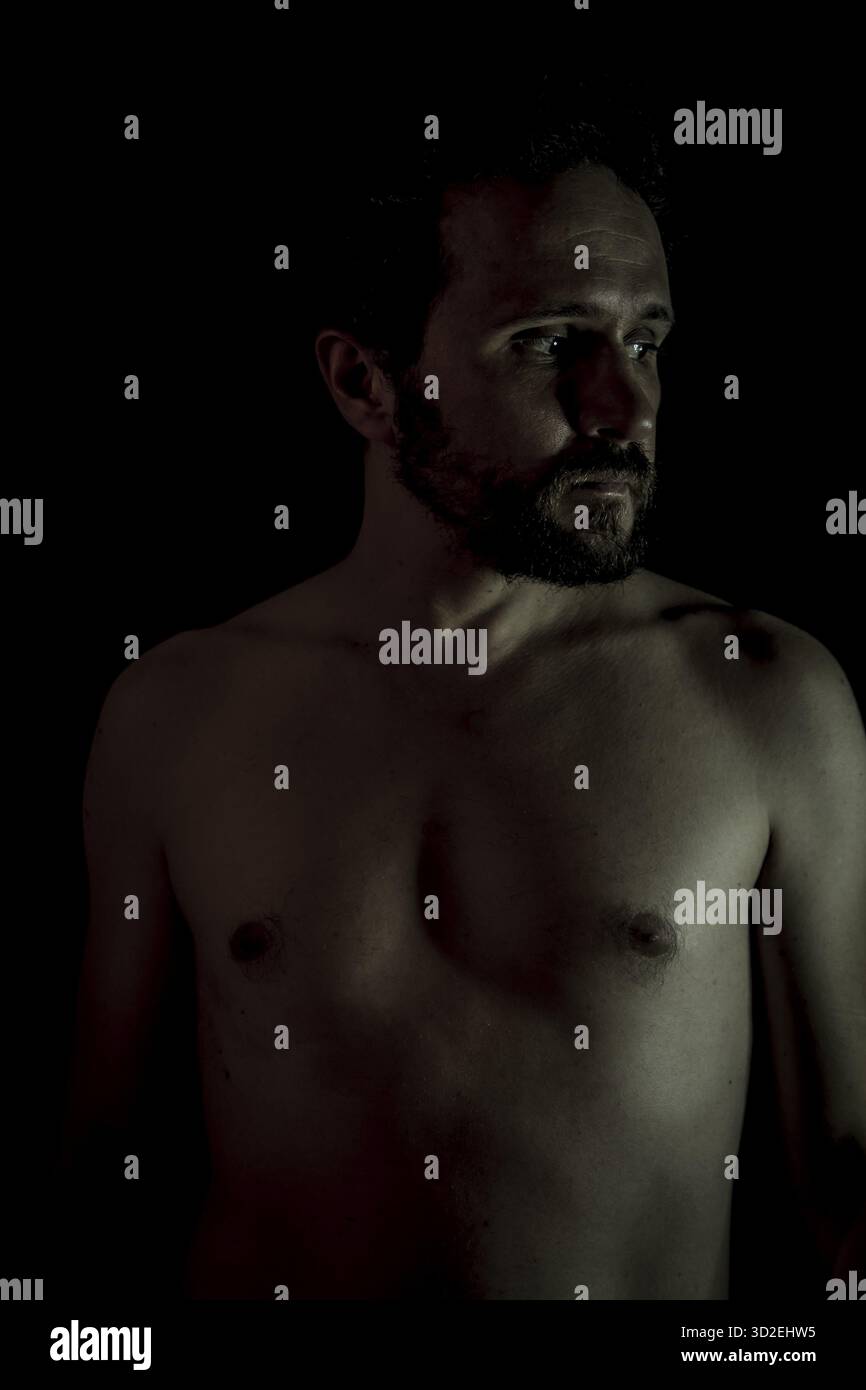 Desolazione, modello maschile, male, ciechi, angelo caduto della morte Foto Stock