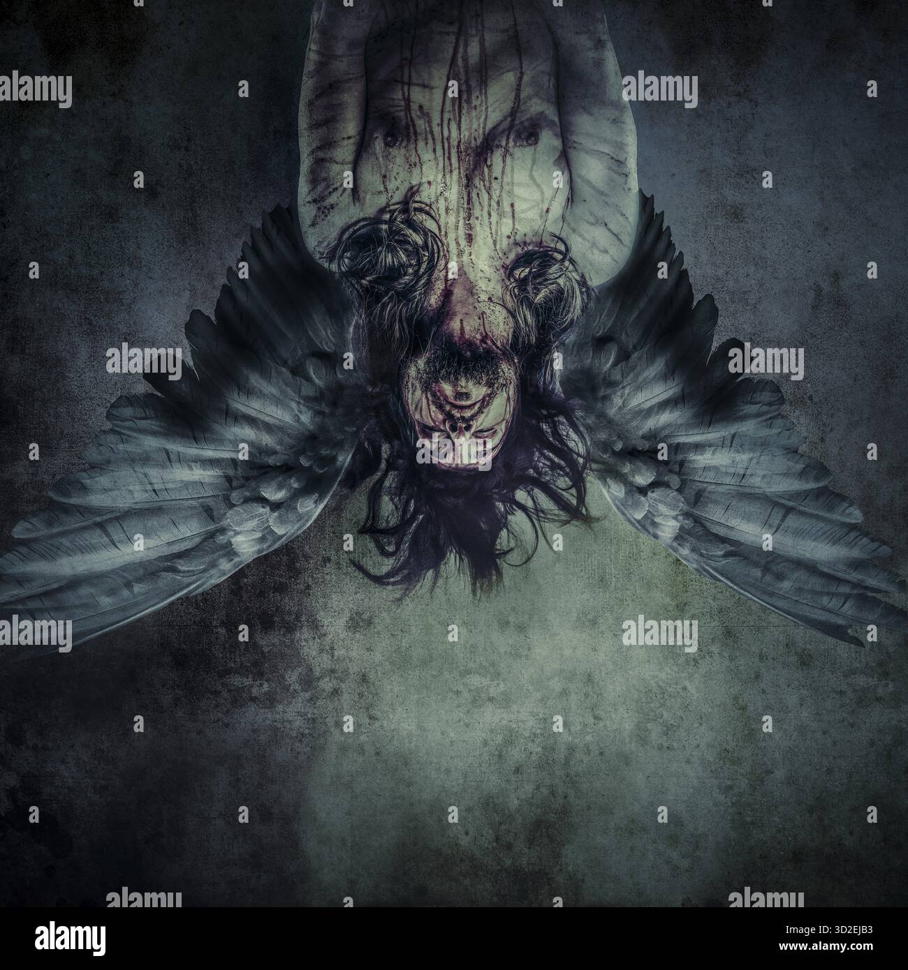 Angelo caduto di morte, modello maschile, male, cieco Foto Stock