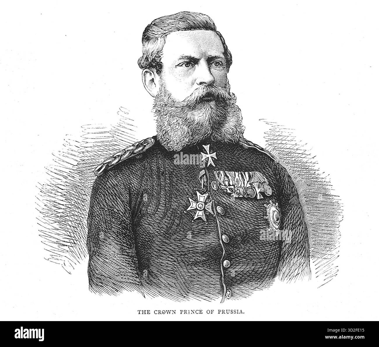 Federico Guglielmo principe ereditario di Prussia al tempo della guerra franco-prussiana. In seguito divenne imperatore tedesco Federico III per soli 99 giorni. Foto Stock