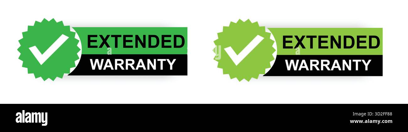 Marchio di spunta garanzia estesa per la garanzia del prodotto e la protezione del servizio Illustrazione Vettoriale