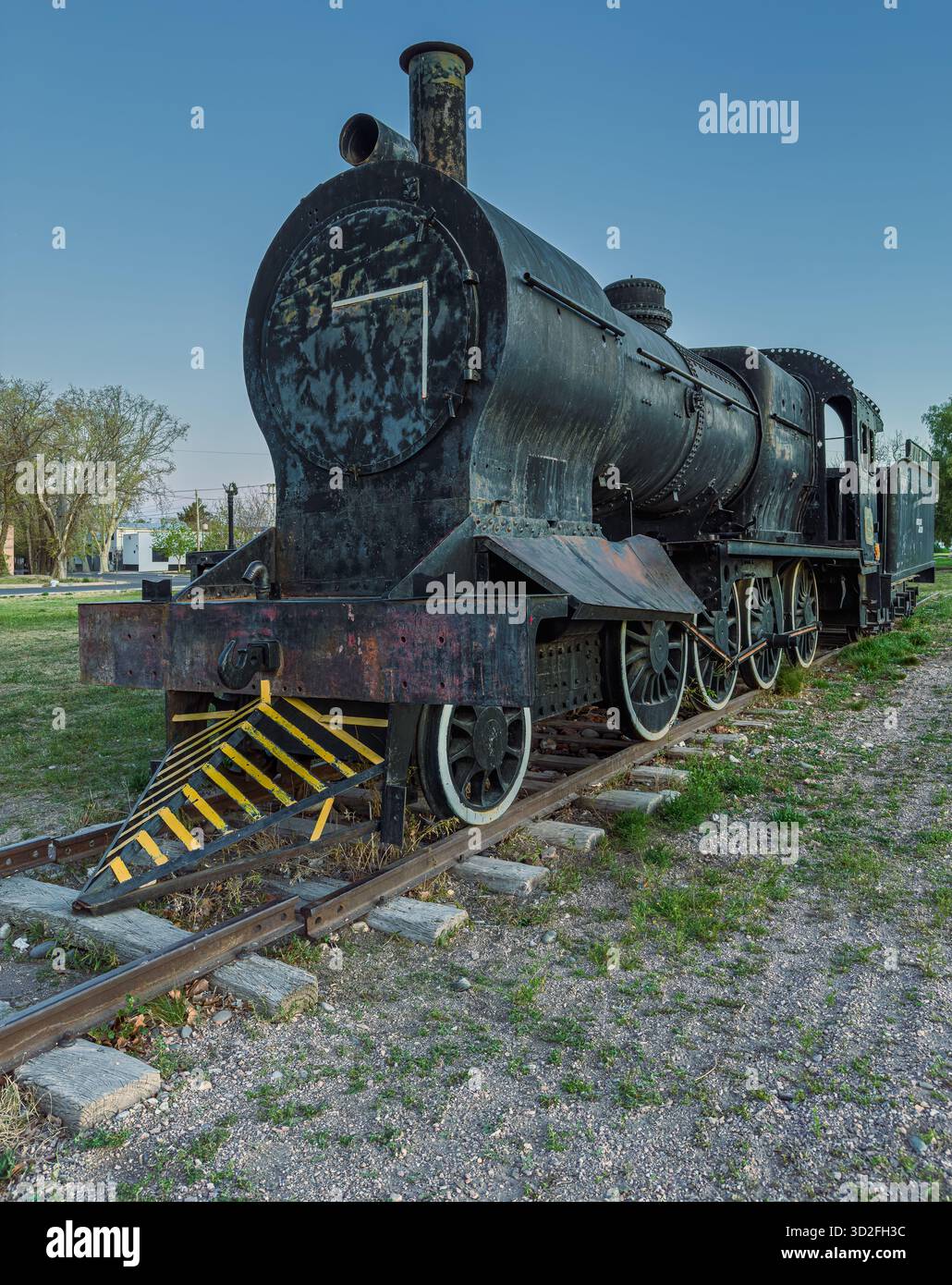 Vecchia locomotiva a vapore del 1880 con la sua macchina a carbone Foto Stock
