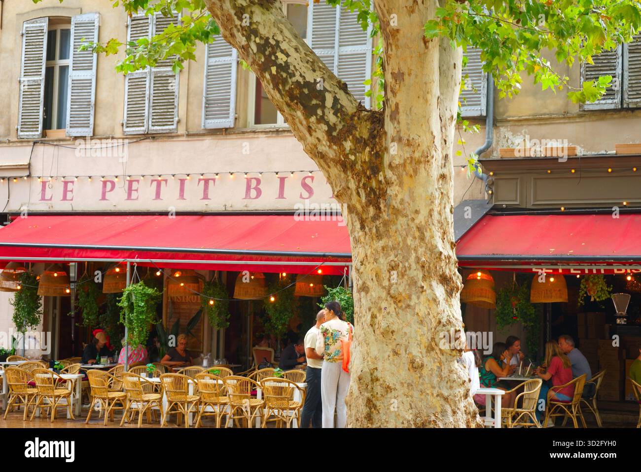 AIX-en-Provence, Francia - le Petit Bistrot, Place Richelme Foto Stock