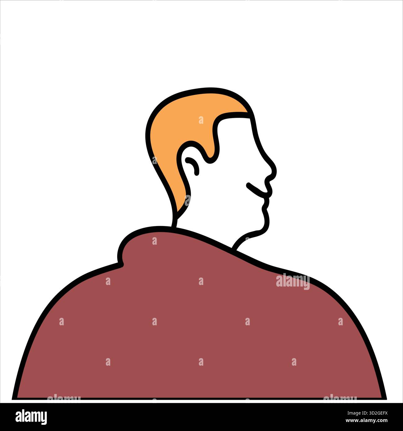 Uomo con un mantello marrone che guarda sorridendo sulle spalle Illustrazione Vettoriale