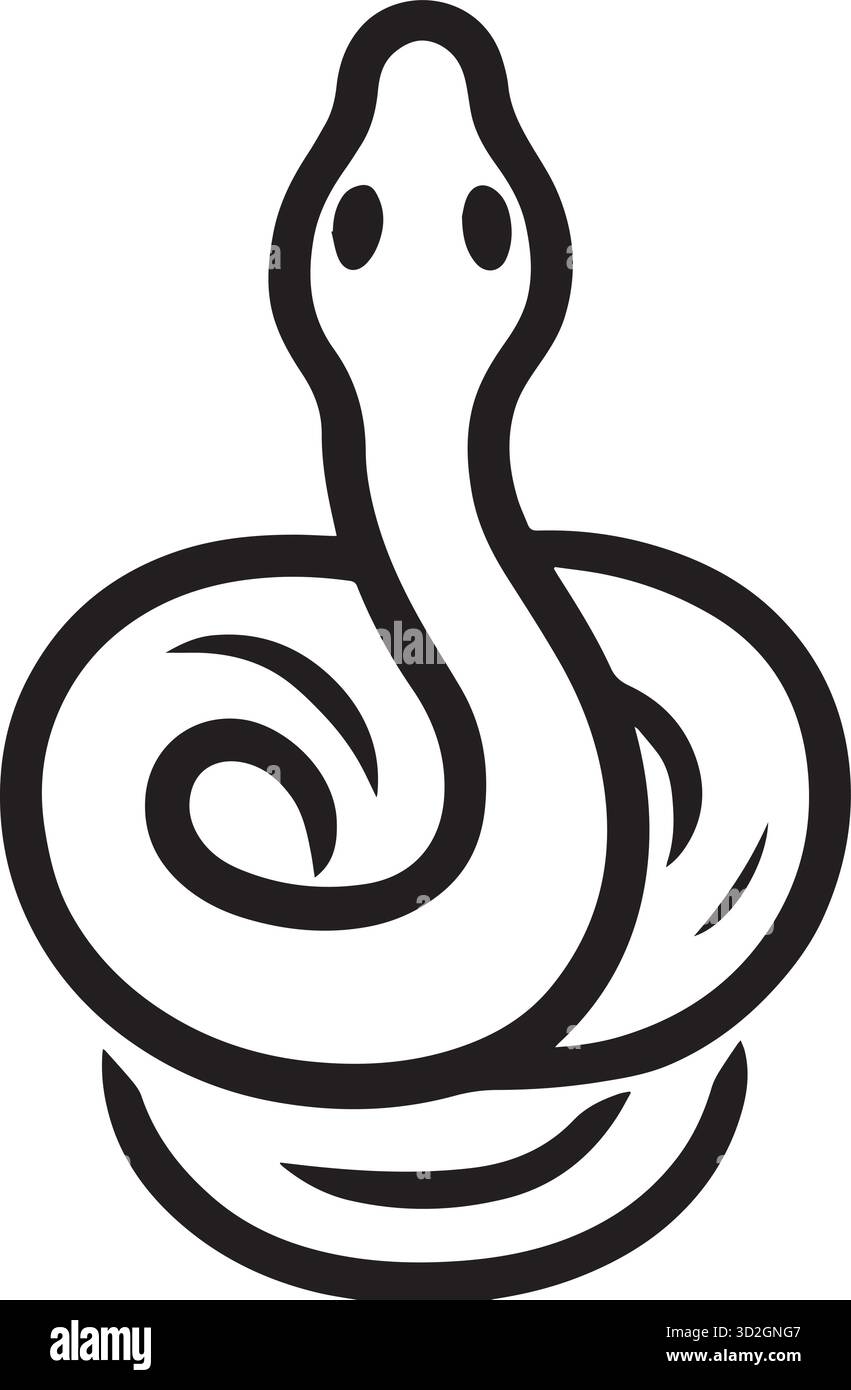 Illustrazione vettoriale sagoma del serpente. Illustrazione Vettoriale