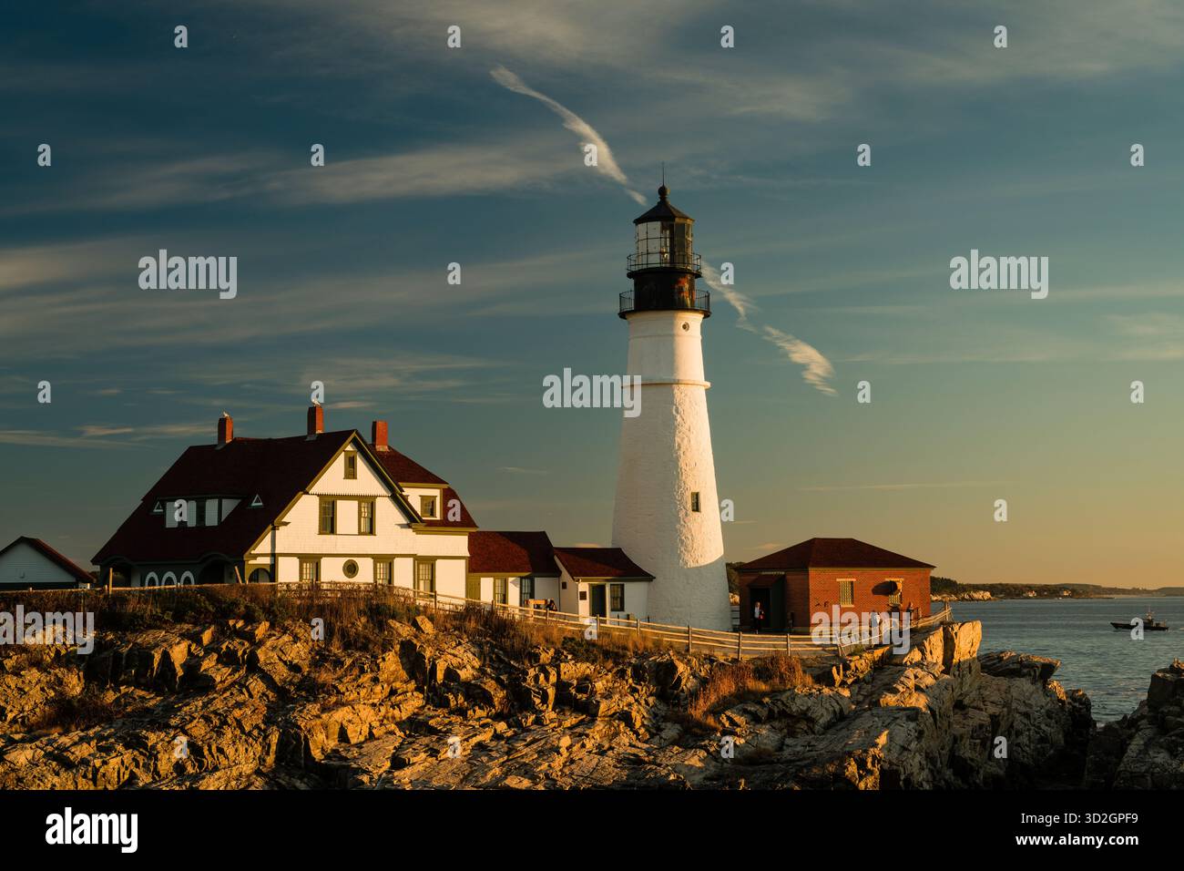 Portland Head Light _ Cape Elizabeth, Maine, Stati Uniti d'America Foto Stock