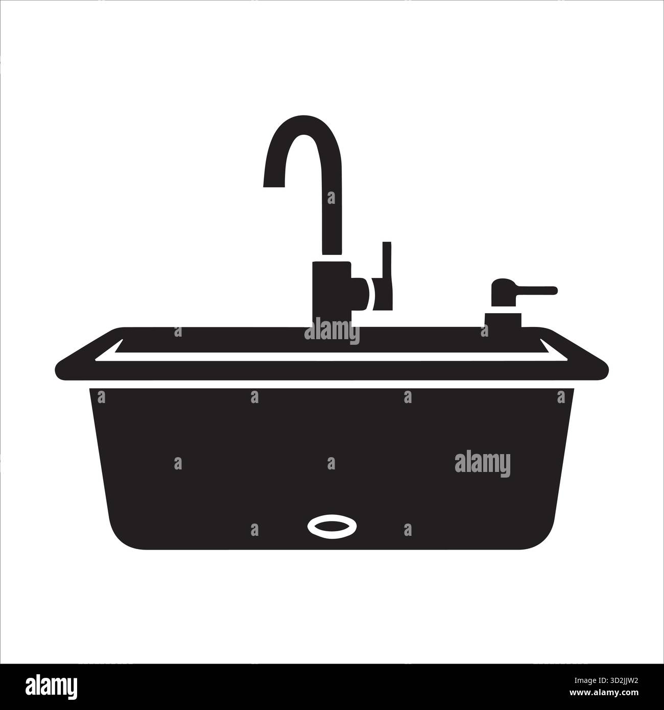 Rubinetto per lavello da cucina, tubature, acciaio inox, moderno Illustrazione Vettoriale