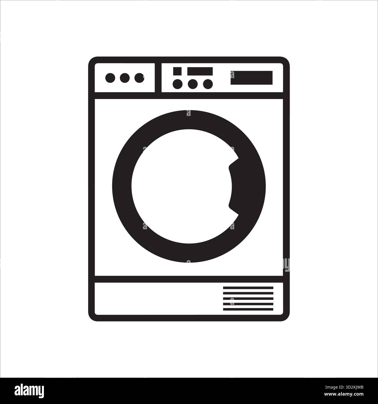 Icona della lavatrice, apparecchio per lavanderia, simbolo dell'attrezzatura per la casa Illustrazione Vettoriale