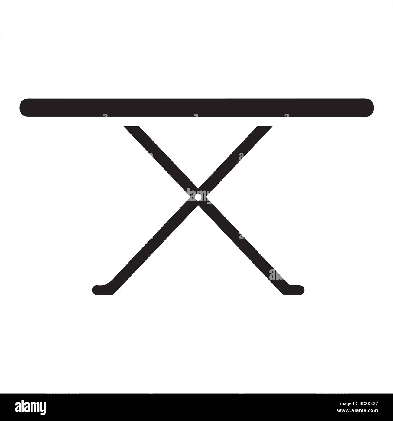 Tavolo in bianco e nero minimalista e icona gamba incrociata Illustrazione Vettoriale