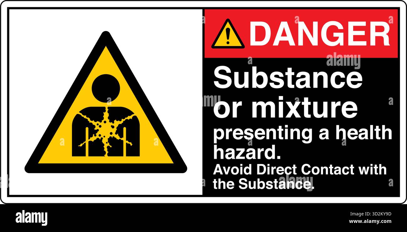 Sostanza o miscela che presenta un pericolo per la salute avverte di materiali che possono causare gravi effetti sulla salute come irritazione, sensibilizzazione o organo Illustrazione Vettoriale