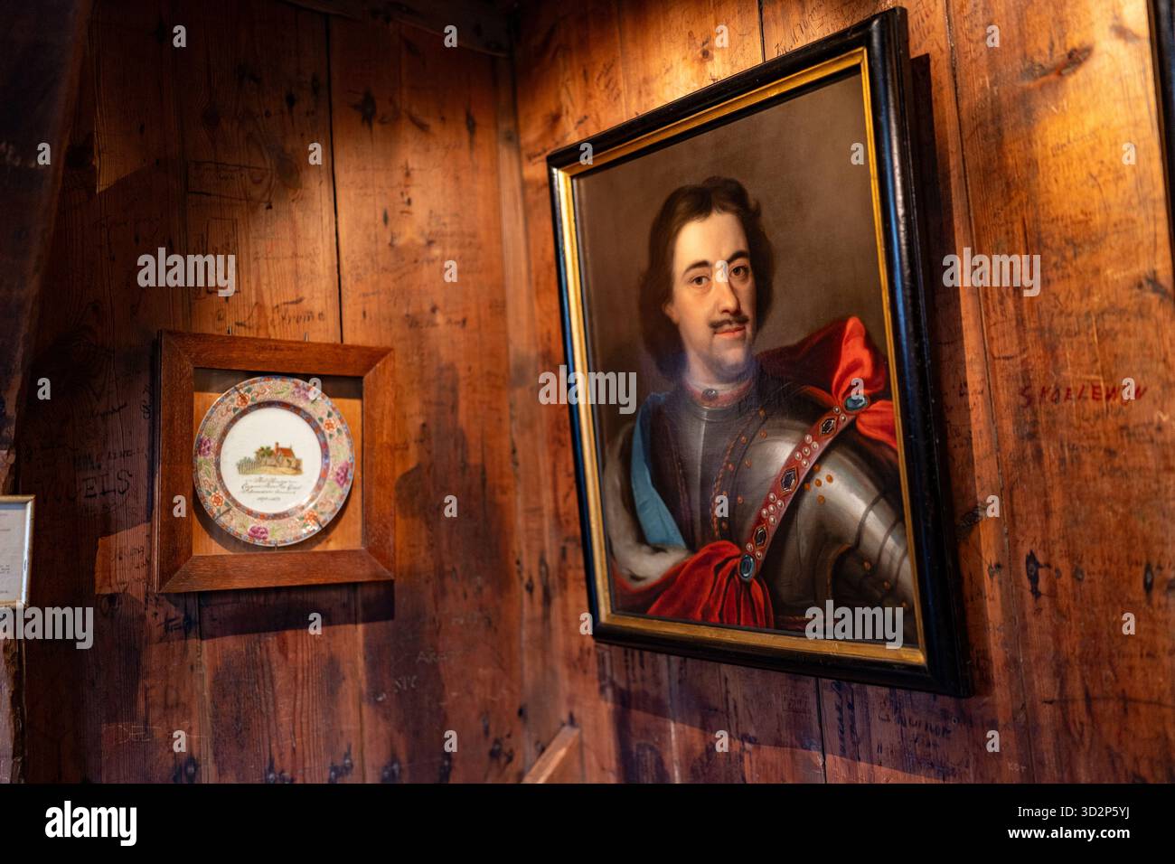 Ritratto di Pietro il grande all'interno del Museo della Casa dello zar Pietro, Zaandam Foto Stock