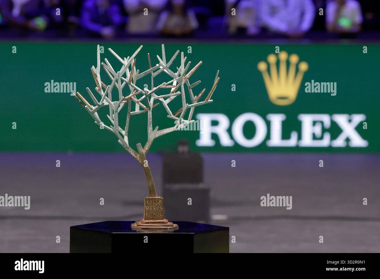 Parigi, Frankreich. 2 novembre 2025. Die Troph'e der Paris Rolex Masters 2025 02.11.2025, Tennis, Rolex Paris Masters 2025, fra, Parigi, la Defense Arena. Credito: dpa/Alamy Live News Foto Stock