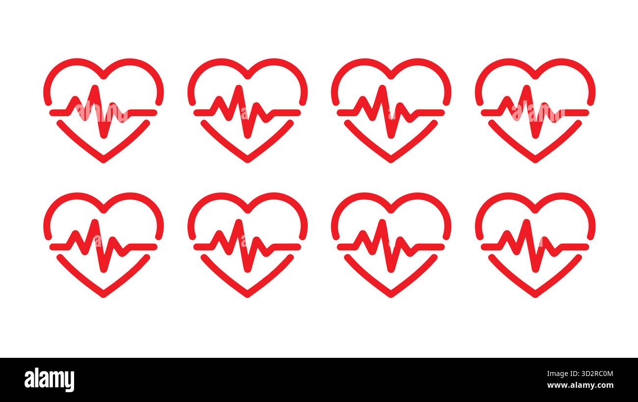 Modello di illustrazione medica cardiologica per concetti e progettazione di assistenza sanitaria Illustrazione Vettoriale