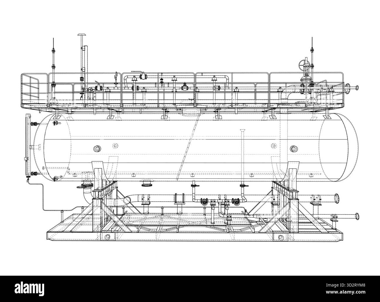 Progetto serbatoio industriale. Vettore Illustrazione Vettoriale