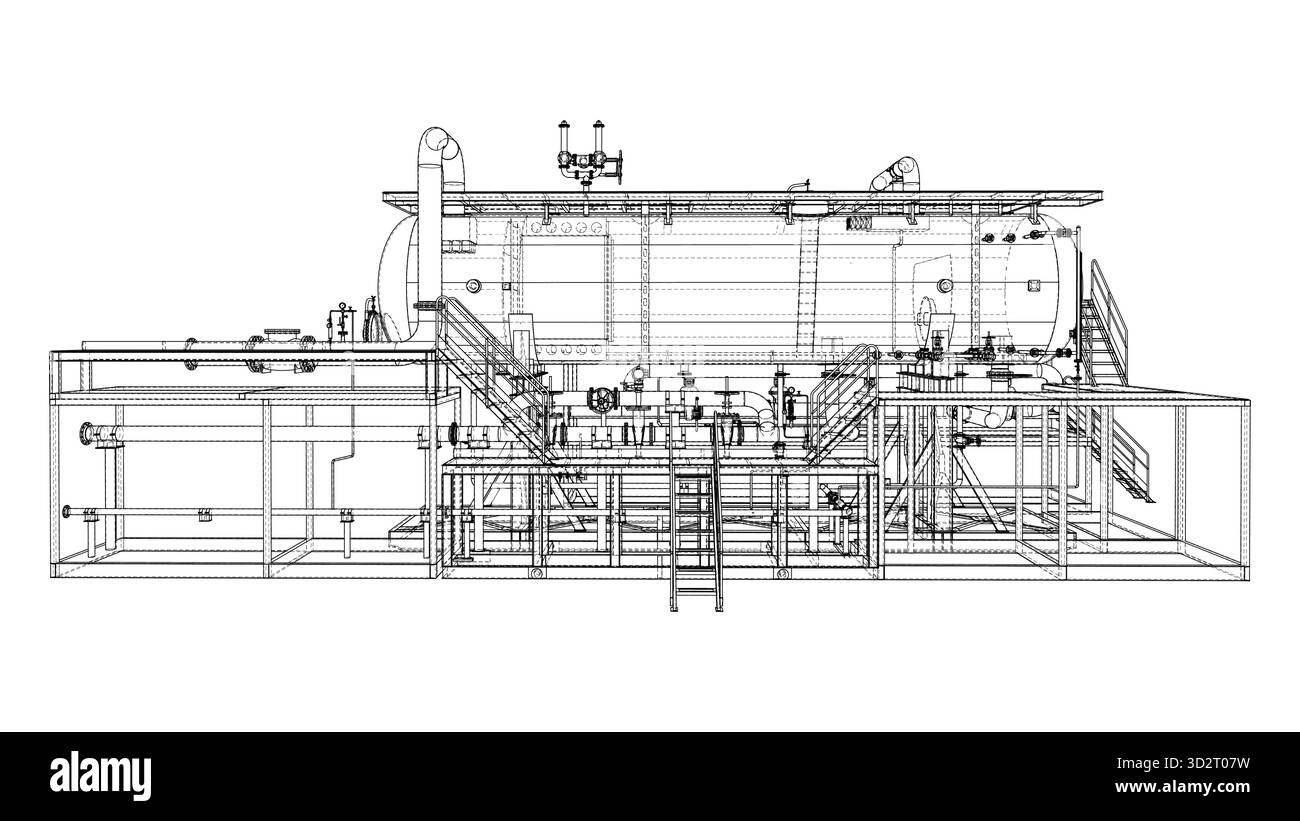 Progetto per le apparecchiature industriali. Vettore Illustrazione Vettoriale