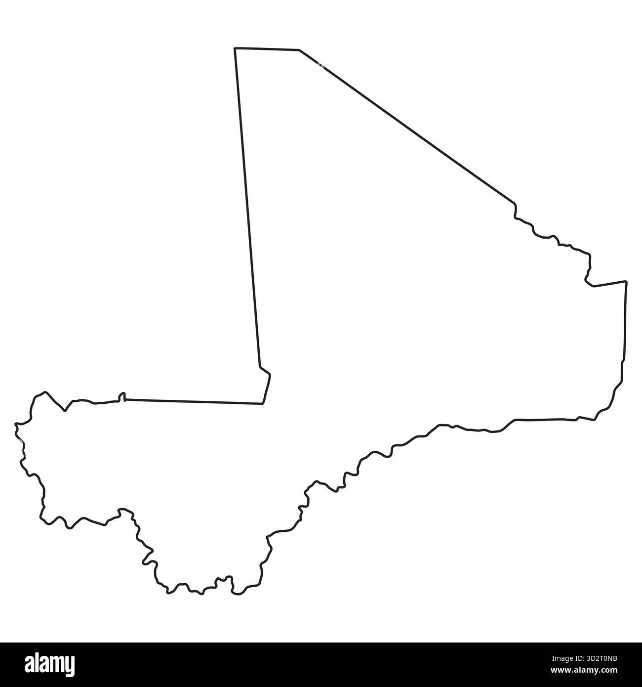 Mappa del confine con il Mali, sagoma della mappa per la geografia e l'istruzione Illustrazione Vettoriale