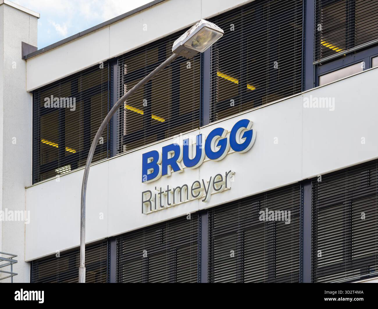 Zug, Svizzera - 22 luglio 2025: Azienda Brugg Rittmeyer per soluzioni tecnologiche di misurazione e controllo per l'approvvigionamento idrico ed energetico, idroelettrici Foto Stock