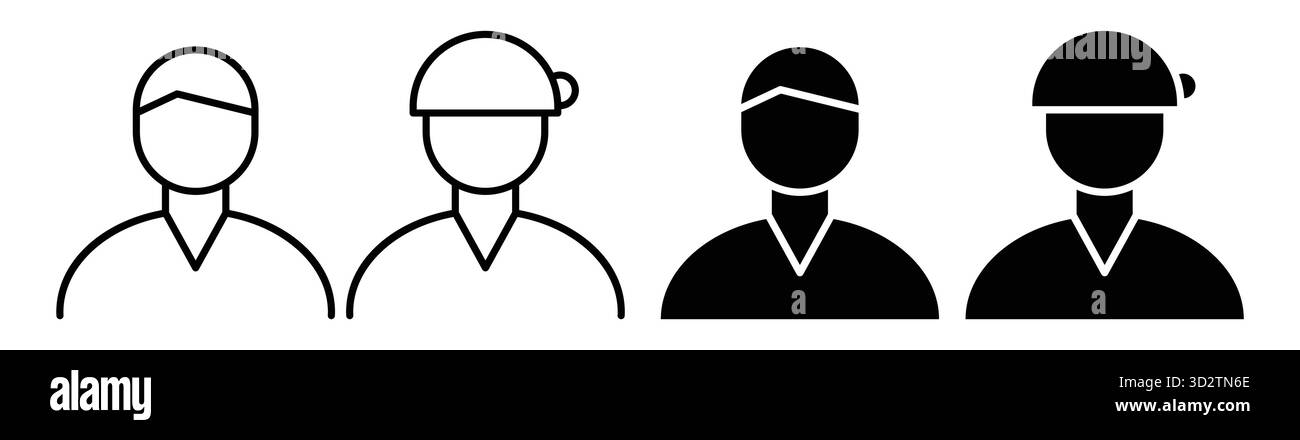 Questa illustrazione vettoriale presenta quattro diversi personaggi con acconciature e accessori unici. Perfetto per rappresentare la comunità e il lavoro di squadra. Illustrazione Vettoriale