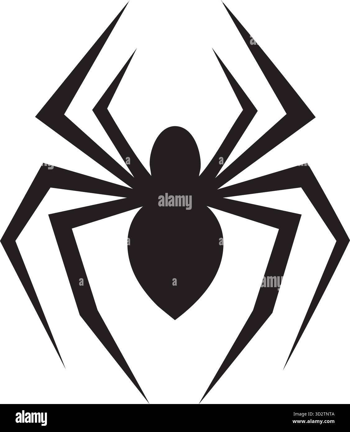 Design minimalista con logo Black Spider Vector per la sicurezza, la scienza o l'arte del tatuaggio Illustrazione Vettoriale