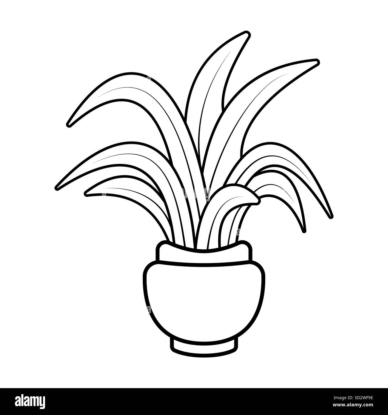 Silhouette della pianta di casa nell'illustrazione del vaso. Perfetto per l'uso in concept di interior design, temi per il giardinaggio, marchi di prodotti naturali o decorazioni per la casa. Illustrazione Vettoriale