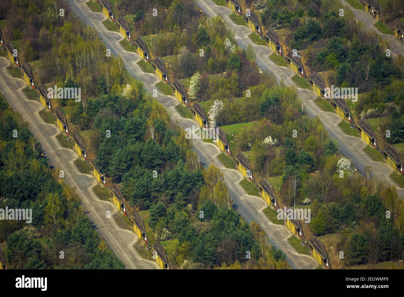 Vista aerea del deposito delle munizioni Munitionsversorgungszentrum West der Bundeswehr, ex Heeresmunitionsanstalt Wulfen Munitionsanstalt (Muna), in Foto Stock