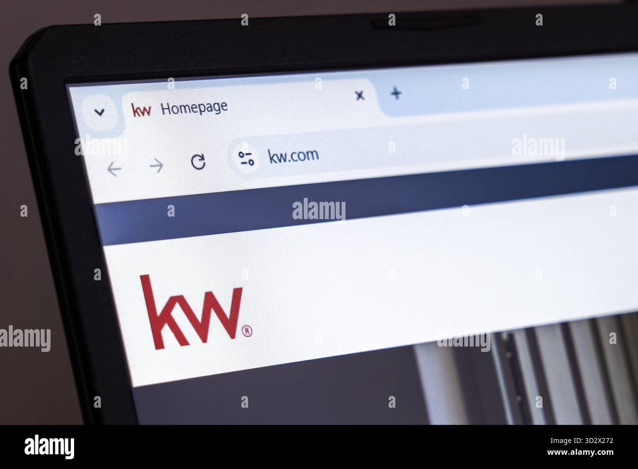 New York, USA - 22 gennaio 2025: Homepage del sito Web KW con logo di branding e servizi immobiliari Foto Stock