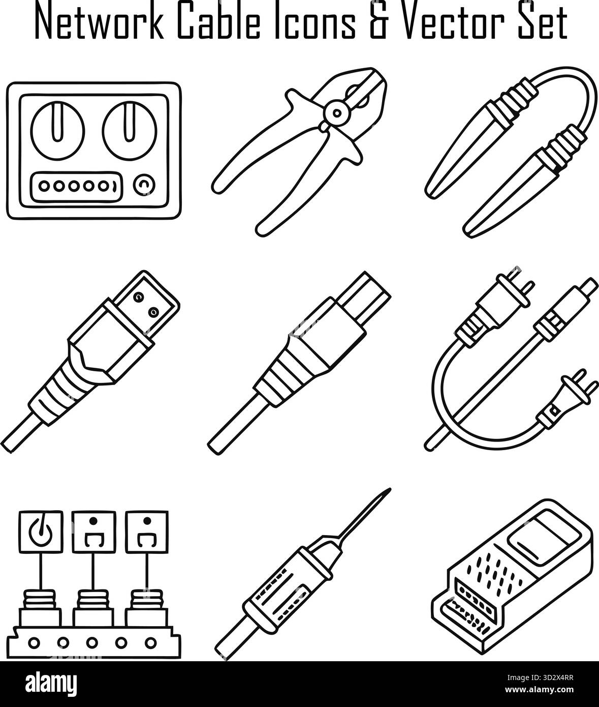 Connessione via cavo di rete Ethernet ad alta velocità Illustrazione Vettoriale