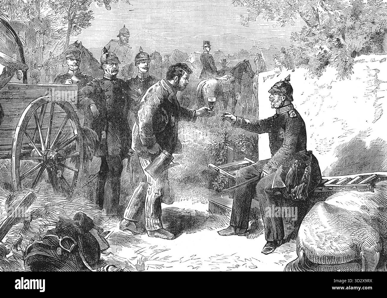 Un incidente nella battaglia di Gravelotte il 18 agosto 1870 durante la guerra franco-prussiana Foto Stock