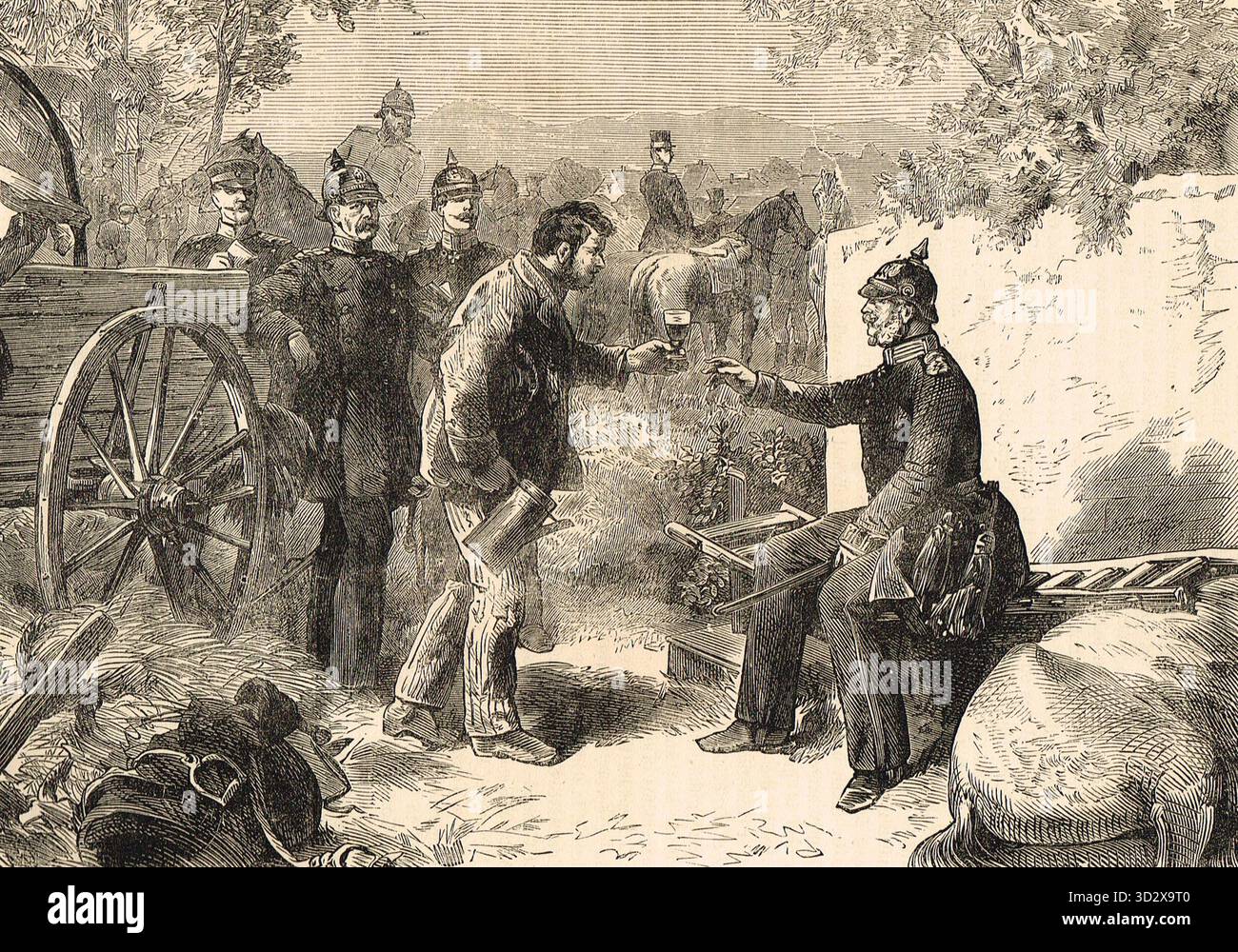 Un incidente nella battaglia di Gravelotte il 18 agosto 1870 durante la guerra franco-prussiana Foto Stock