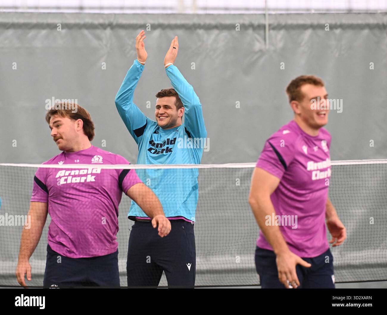 Oriam Sports Centre Edinburgh.Scotland.UK.3 novembre 25 sessione di allenamento della Scozia in vista della partita della Quilter Nations Series contro la nuova Zelanda .Scott Cummings Scotland durante la partita di pallamano. Crediti: eric mccowat/Alamy Live News Foto Stock