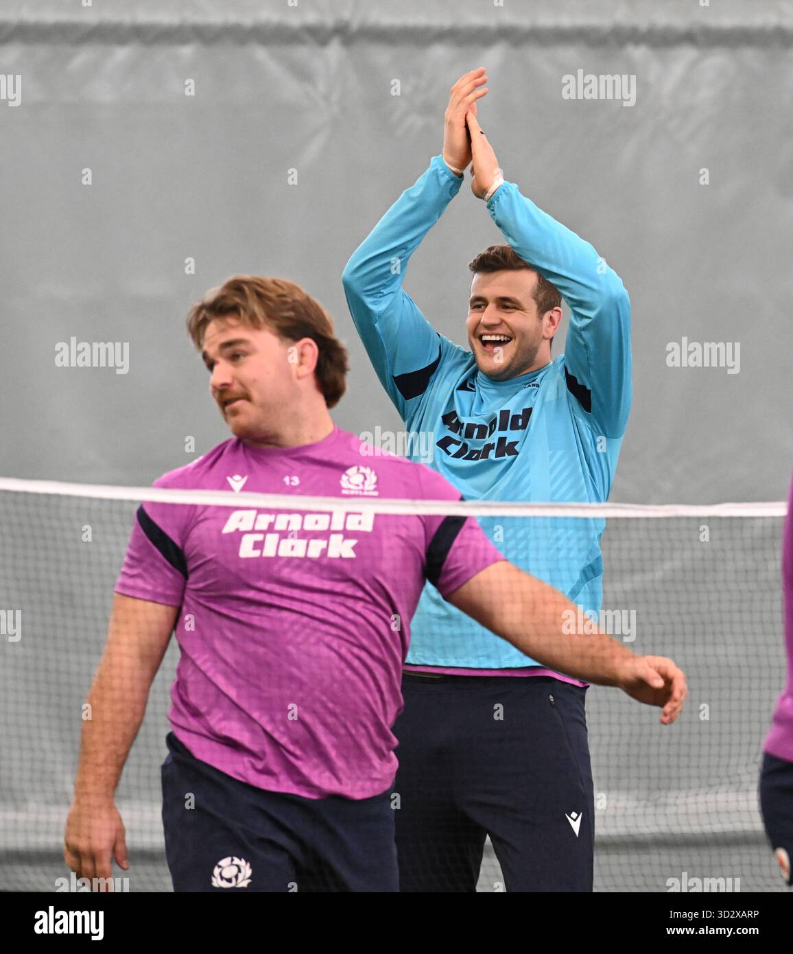 Oriam Sports Centre Edinburgh.Scotland.UK.3 novembre 25 sessione di allenamento della Scozia in vista della partita della Quilter Nations Series contro la nuova Zelanda .Scott Cummings Scotland durante la partita di pallamano. Crediti: eric mccowat/Alamy Live News Foto Stock