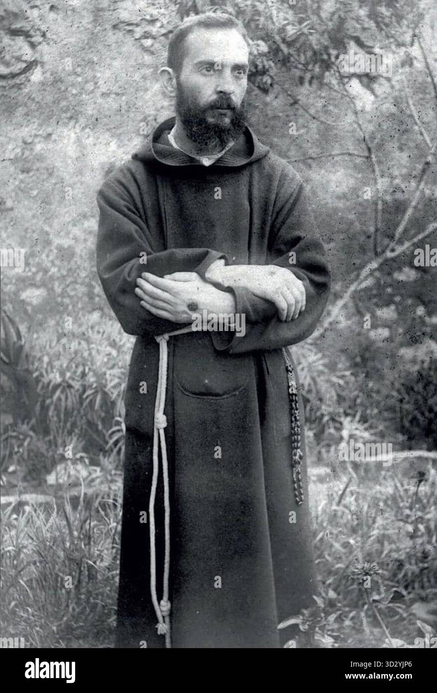 Padre Pio di Pietrelcina con le stigmate. Foto Stock