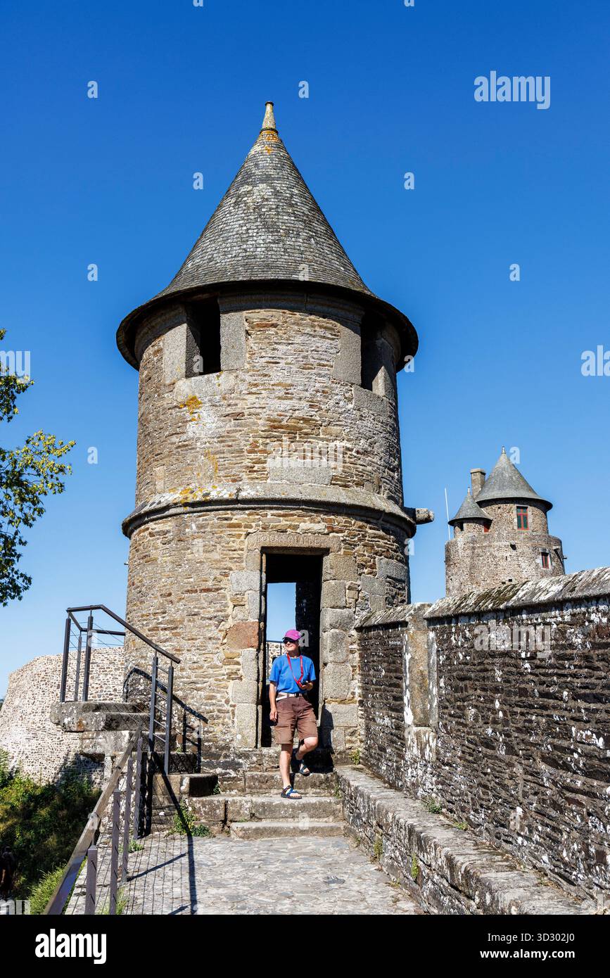 Castello di Fougeres, castello di Fougeres, Ille-et-Vilaine, Bretagna, Francia Foto Stock
