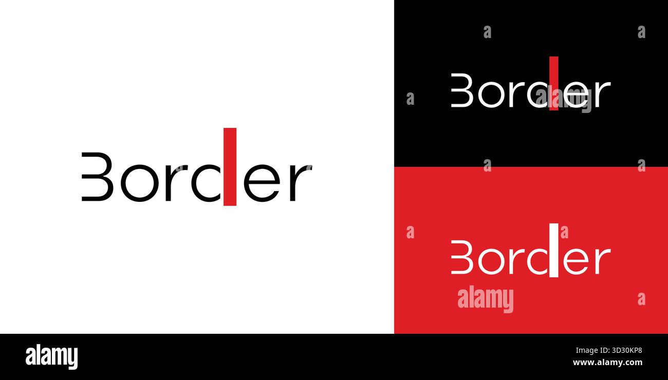 Design esclusivo e moderno con logo Border Illustrazione Vettoriale